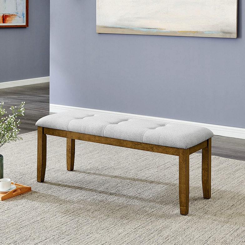 Dining Bench In Fabric With Tufting