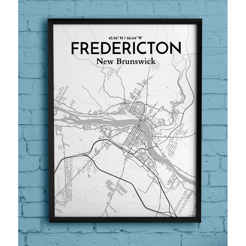 Fredericton City Map - No Frame Print, 91 cm H x 61 cm W