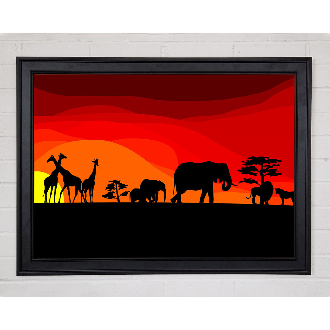 Sunset Safari - Einzelne Bilderrahmen Kunstdrucke