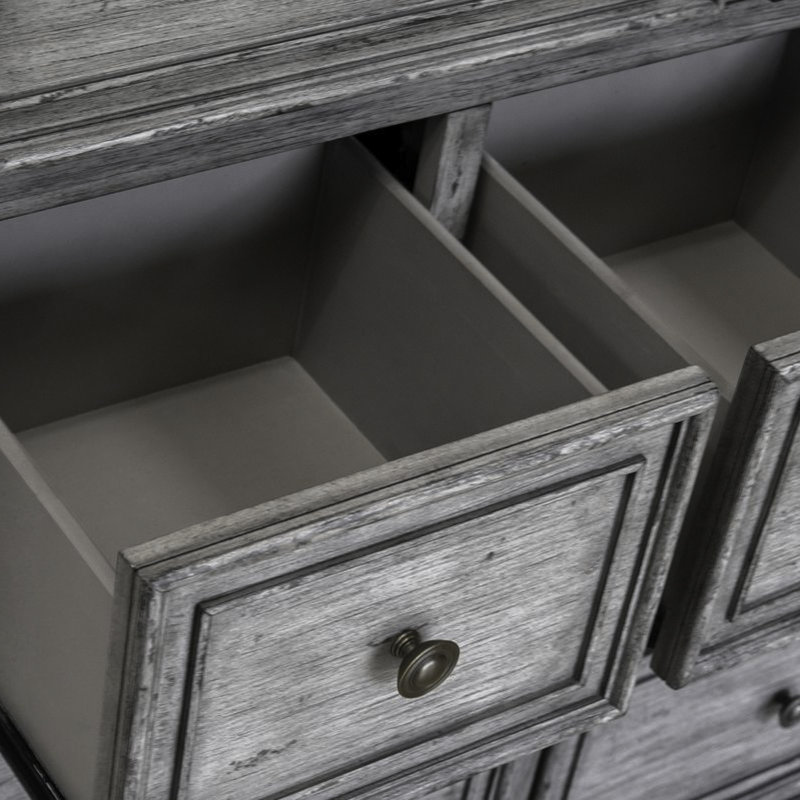 Temple Cloud 10 Drawer Dresser w/ Lined Interior, Gray