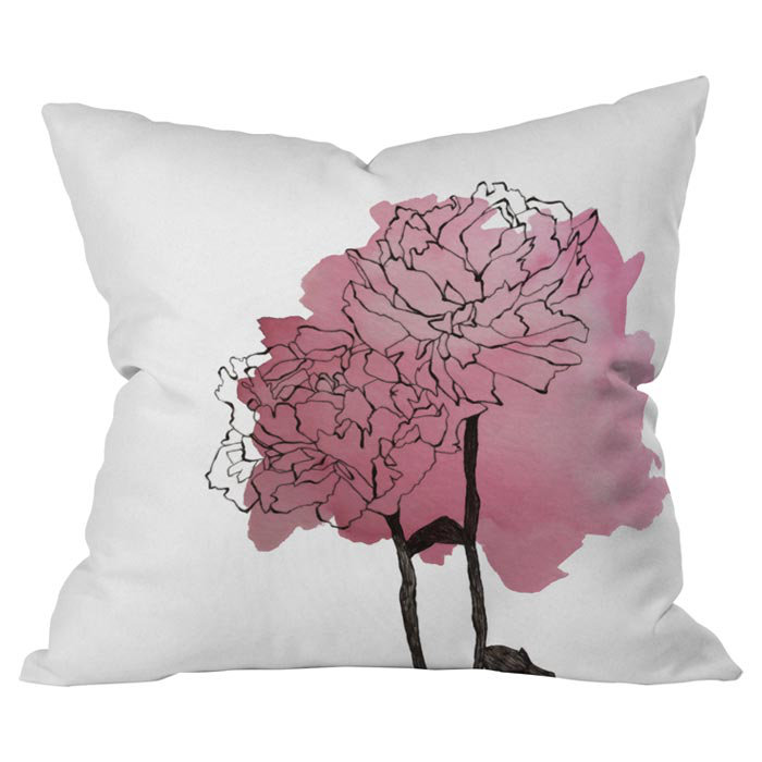 Peonies Outdoor Throw Pillow