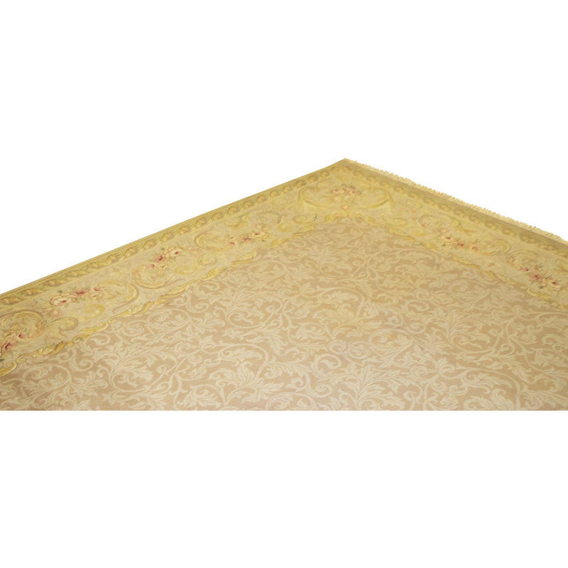 High-Quality Hand-Knotted Brown And Cream Area Rug