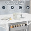  Table de bricolage pliable avec rangement, table de couture mobile avec 2 tablettes et poche latérale, table pliante Home Hobby pour salle de bricolage, hauteur fixe, blanc