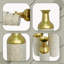 Ensemble de 3 vases de sol décoratifs en métal, motif feuille d'or et blanc antique