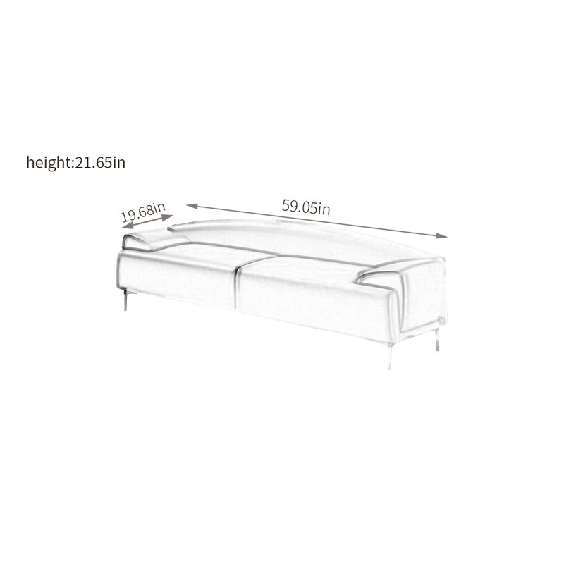 Bancs revêtus de similicuir Minhchau, Café, H 21,65 po x l 59,05 po x P 19,68 po