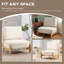 Chaise d'appoint, chaise de chambre à coucher avec siège large, structure en bois, crème-475784866