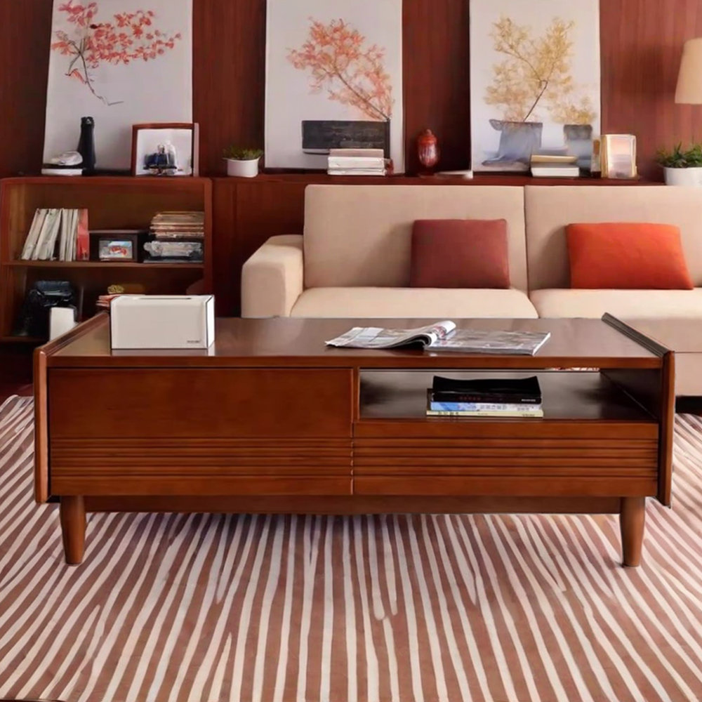 Aurora Craft Medieval Style Storage Solid Wood End Table Coffee Table