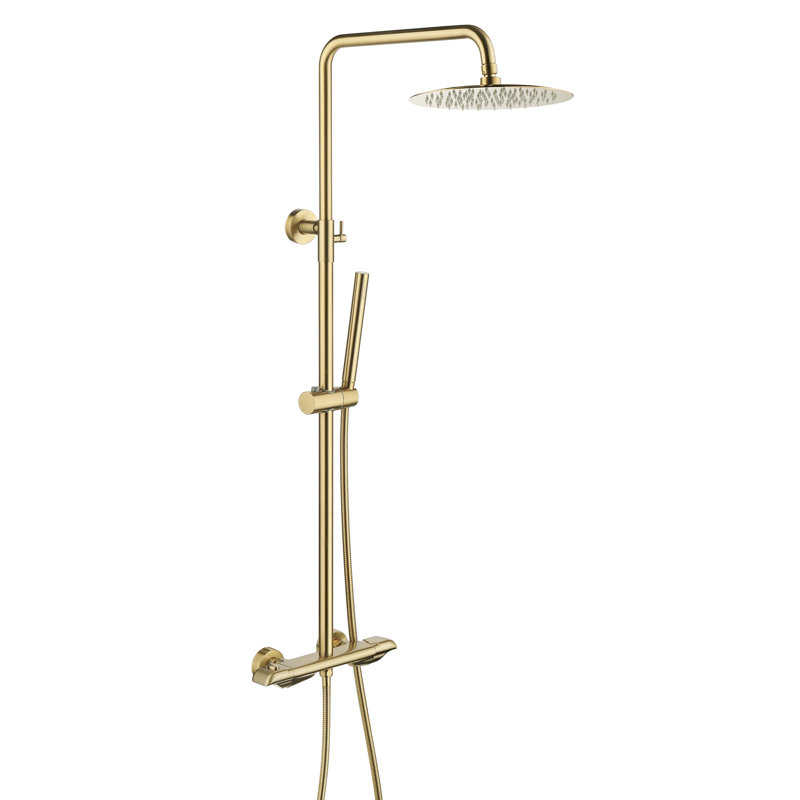 47.2" Solid Brass Thermostatic Complete Shower System with Rough-In Valve