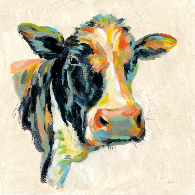 Expressionistic Cow I by Silvia Vassileva - Wrapped Canvas Painting, 122cm H x 122cm W