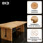 Table de conférence industrielle en bois massif avec 8 chaises de bureau ergonomiques en filet-1362171468