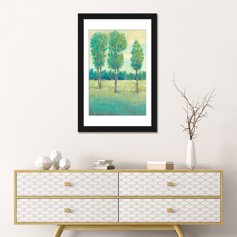 « spring day ii », impression sur toile, H 24 po x l 16 po x P 1 po, Papier d'art encadré noir, Blanc