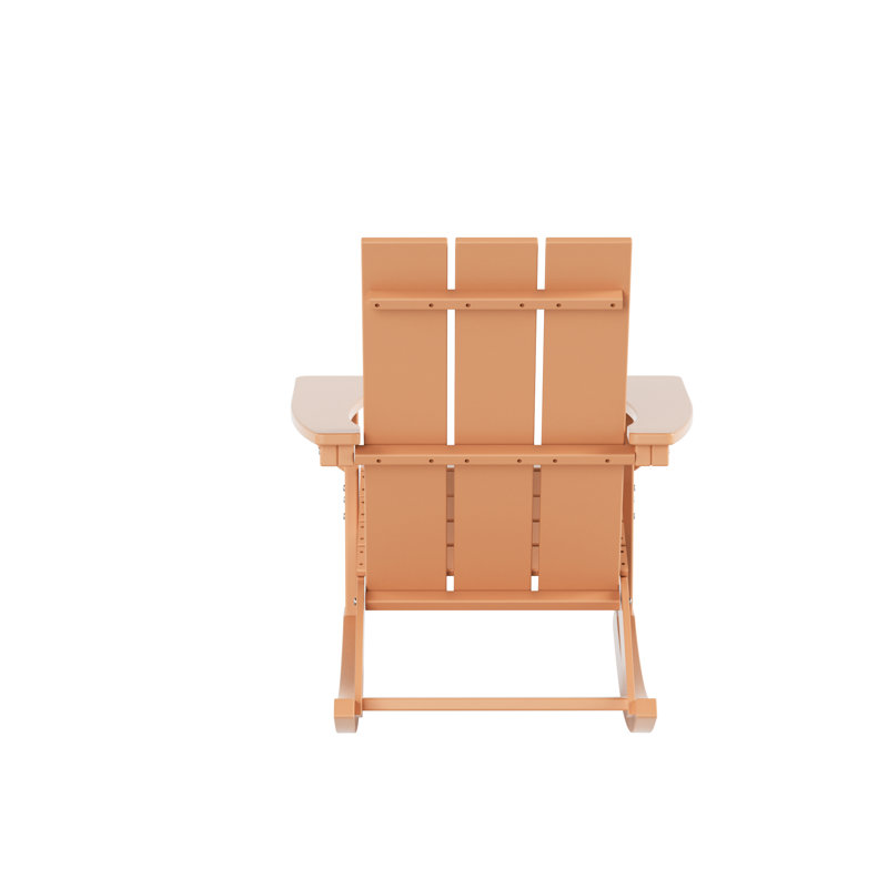 Chaise berçante d'extérieur en plastique Joubert, Teck