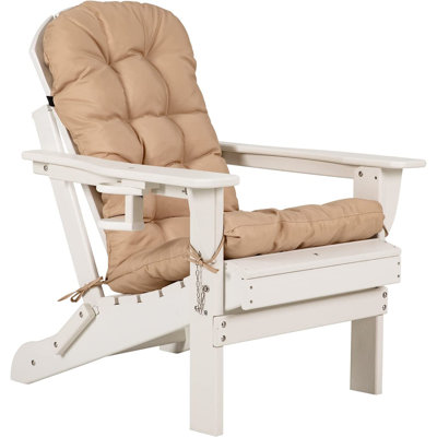 Chaises pliantes Adirondack avec coussin, chaise de patio surdimensionnée en PEHD résistante aux intempéries