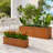 2-Piece Cedar Wood Outdoor Planter Box Set with Drainage, 40-Inch and 72-Inch Rectangular, Brown