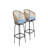 Set Of 2 Outdoor Patio Barstool, All Weather Rattan Bar Chair With Armrests And Backrest, PE Wicker