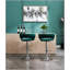 Ensemble de 2 tabourets de bar, avec repose-pieds chromé et base pivotante en velours à hauteur réglable et tabouret de bar simple chromé - Vert-1248392410