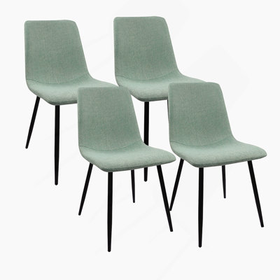 5-Piece Round Dining Table Set, Dining Table With 4 Upholstered Chairs