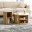 Ensemble de 2 tables basses rondes emboîtables, avec porte tambour ronde Mid-Century-1864108287
