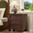 Farmhouse Nightstand Set of 2, Rustic Couch End Table With 3 Drawers & 4 Square Solid Wood Legs, Vintage Bed Side Table With Storage, Small Dresser For Bedroom, Living Room, Walnut-2147411046-2146392757