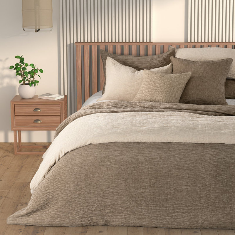 Ensemble de housse de couette texturée Barbara, Crème, crème, Housse de couette très grand et 2 très grandes t