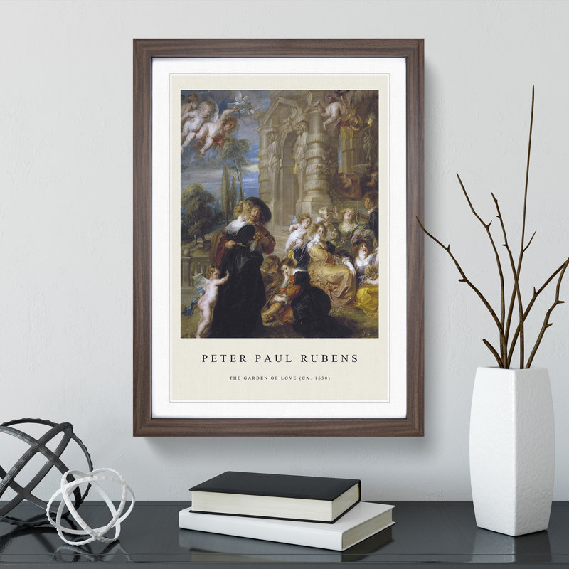 The Garden of Love by Peter Paul Rubens - Picture Frame Painting, Walnut Framed, 65cm H x 48cm W x 2cm D