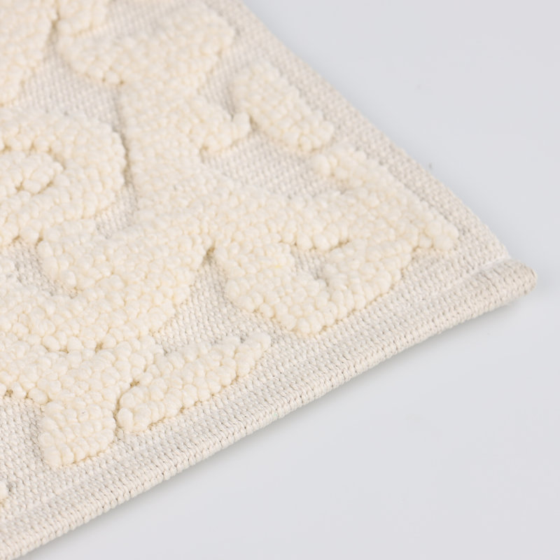 Venere Elegant Floral Scroll Textured Machine Washable Bath Rugs, Set Of 2, 2 Pc Set - Large, Ivory
