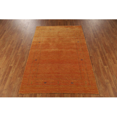 Handmade Wool Gabbeh Style Indian Area Rug 5x8
