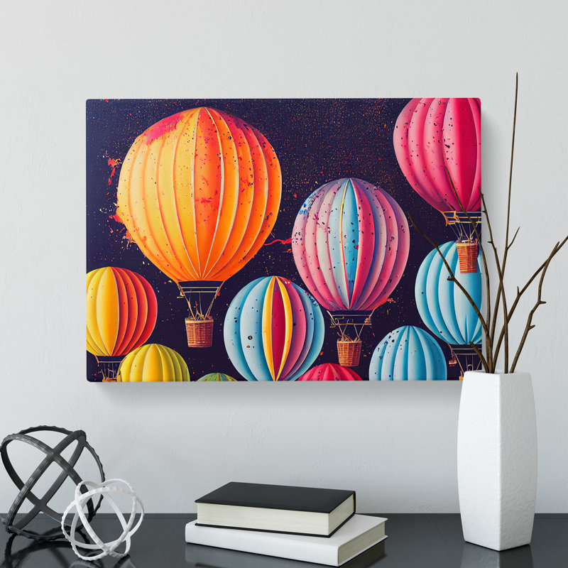 Hot Air Balloons Splashed Vol.5 Abstract - Wrapped Canvas, 35cm H x 50cm W x 3cm D