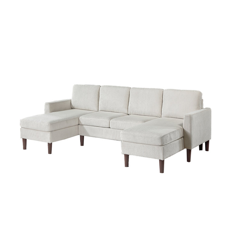 Ensemble modulaire 3 pièces en velours côtelé, Velours côtelé beige