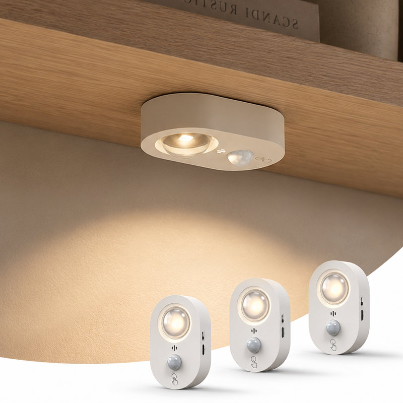 Éclairage pour garde-robe à détecteur de mouvement, blanc, 0,6 W, télécommande, à intensité variable, 750 mah, Blanc