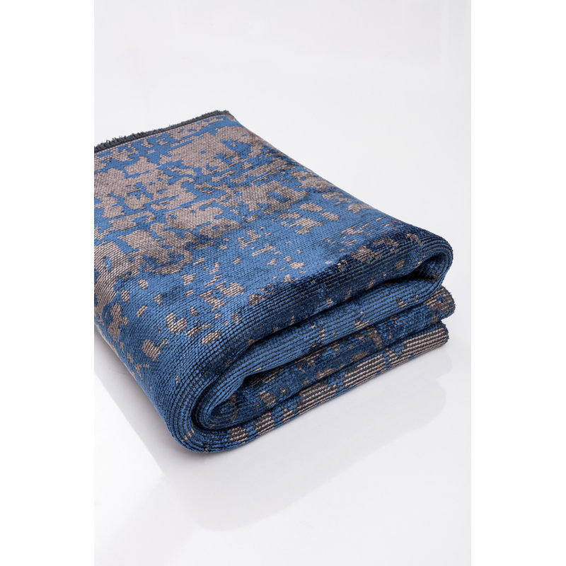 Rapture Gray/Blue Abstract Luxury Area Rug, Rectangle 7'10" x 11'2"
