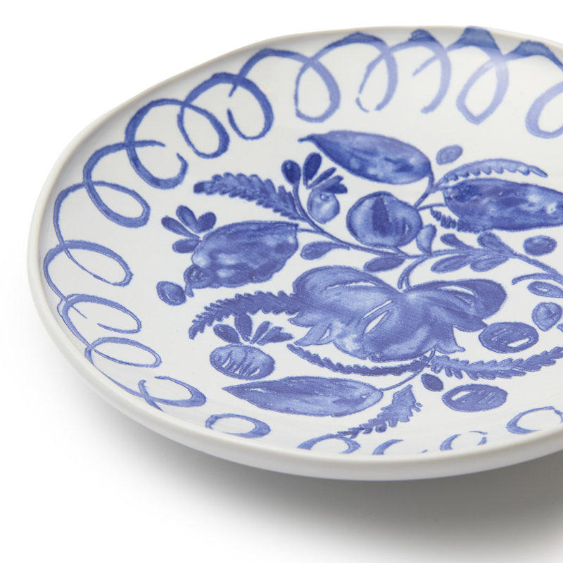 Amalfi Pasta Bowl - Pink - 9.1", White, Blue