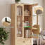 Bibliothèque H 80 "x l 47,2" avec tiroirs en bois et porte en verre-208346906