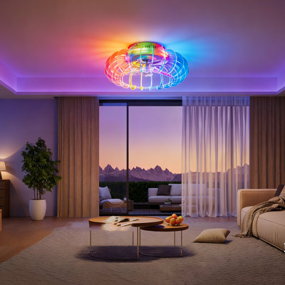21-inch adjustable LED color fan lamp  that can be controlled remotely. 