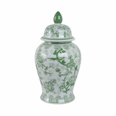 Récipient décoratif à couvercle en céramique de style oriental classique