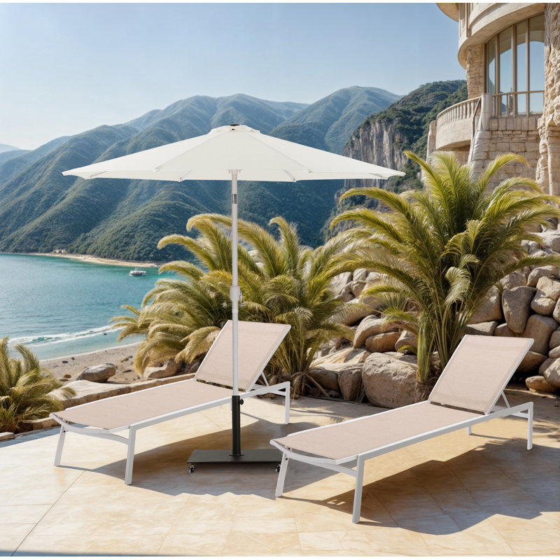 Parasol de patio en tissu / aluminium avec base Chavelle