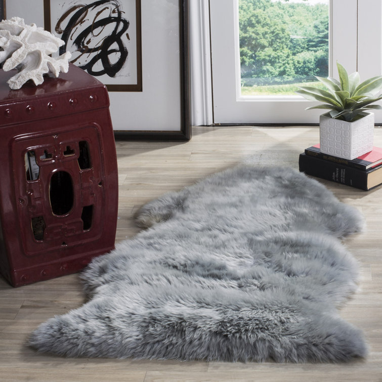 Solid Colour Sheepskin Area Rug