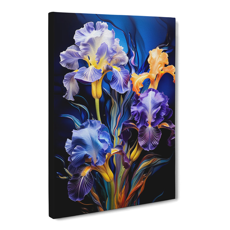 Iris Flower Abstract - Wrapped Canvas, 76cm H x 50cm W x 3cm D