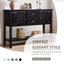 Console en bois massif avec tablette, conception polyvalente - table d'appoint de 48 po de style rétro pour chambre à coucher-2142173382