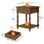 Table de bout de 23,8 po de hauteur avec rangement, pieds en bois massif avec tiroir