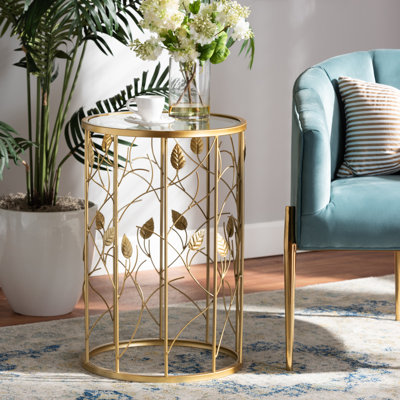 Kountz Glass Top Frame End Table