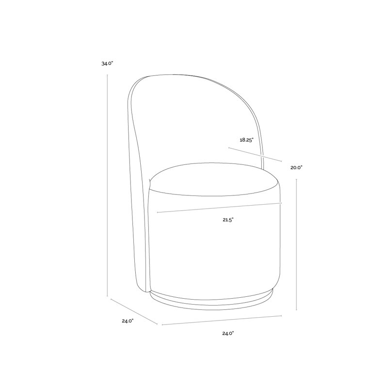 CAVOLI SWIVEL DINING CHAIR - EFFIE LINEN