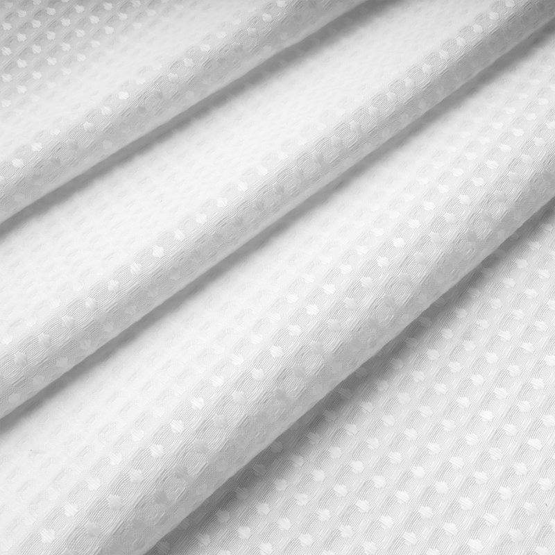 Rideau de douche Waffle Weave avec doublure à encliqueter, 12 crochets inclus, Blanc, H 84 po x l 71 po
