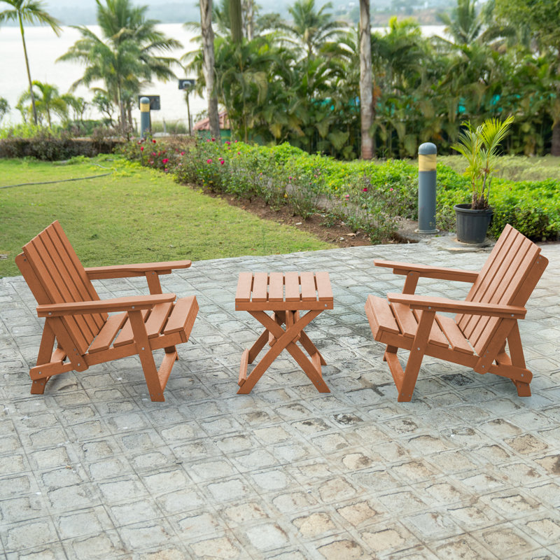 Ensemble de chaise et de table Adirondack Shoreline, Teck