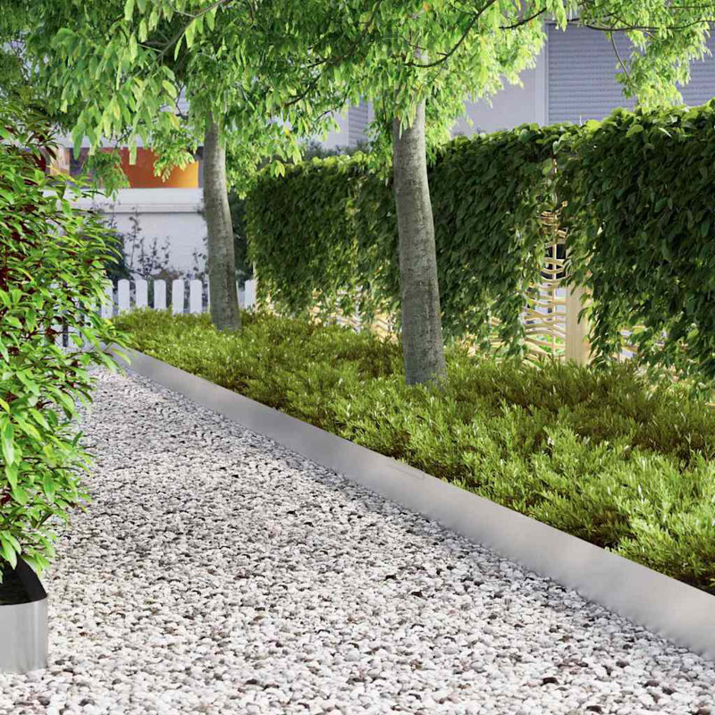 20cm H x 450cm W Stainless Steel Lawn Edging