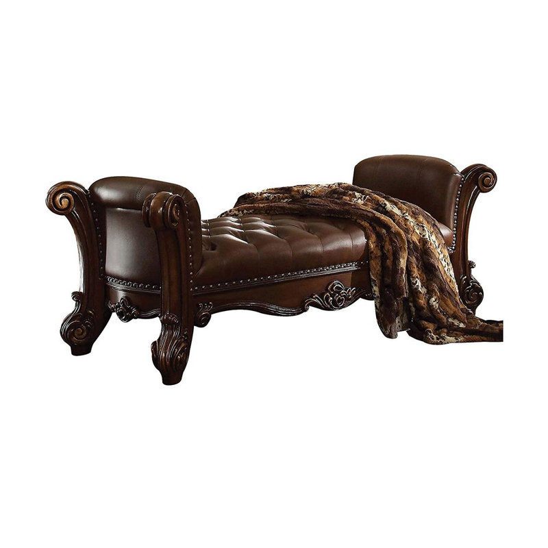 Carlene Upholstered Bench, Cherry