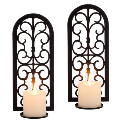 2 Piece Metal Wall Bath Sconce Set