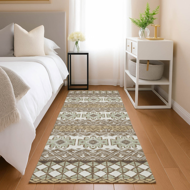 Machine Washable Indoor/Outdoor Chantille ACN2760 Striped Rug, 2'3" x 7'6" Runner, Brown