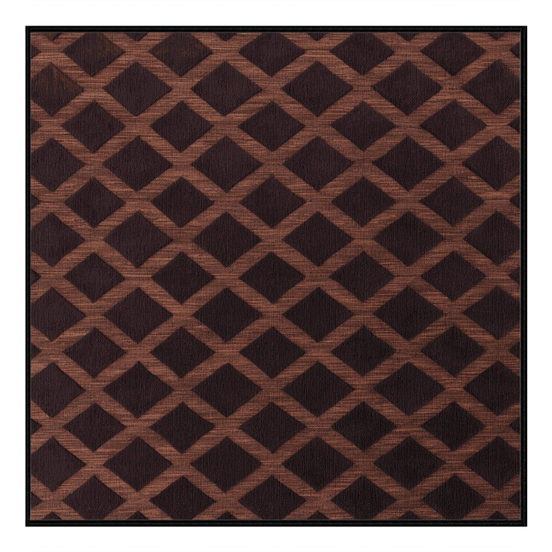 Tapis noir en treillis lavable à la machine, Carré 8 pi