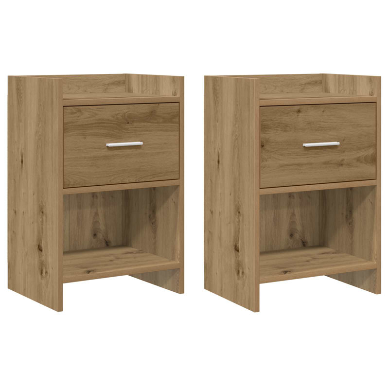 40 cm W Bedside Table, Artisan Oak